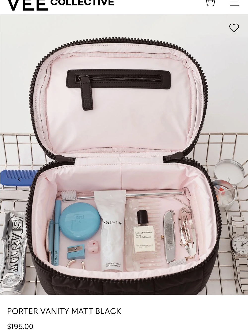 NEW VEE COLLECTIVE PORTER VANITY CASE BAG BLACK - Picture 2 of 9